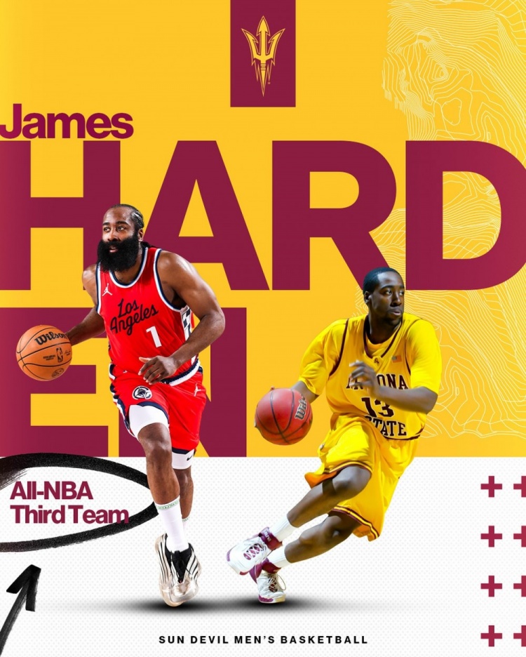 生涯8次入選最佳陣！哈登母校曬海報慶祝：傳奇再攀巔峰??