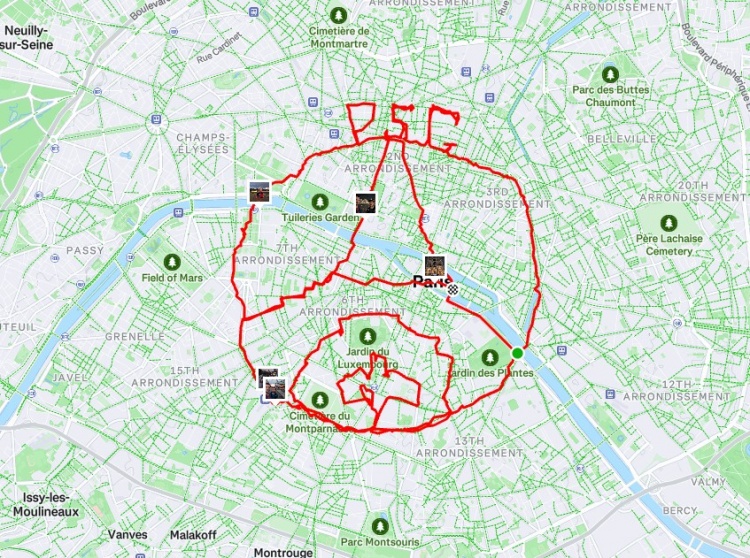 有創(chuàng)意！兩位球迷在地圖上跑出巴黎隊徽軌跡