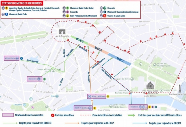 游行已開始??巴黎慶典安排：23:00起巡游→總統(tǒng)接見→主場狂歡
