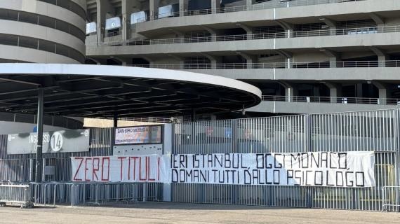 米蘭球迷橫幅嘲諷國米：昨天伊斯坦布爾今天慕尼黑，明天心理醫(yī)生