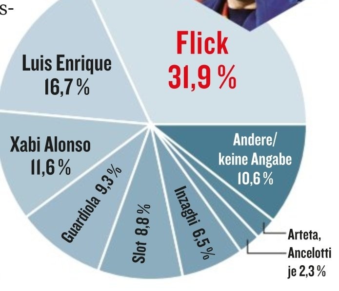 德甲球員選世界最佳教練，弗里克、恩里克、阿隆索分列前三