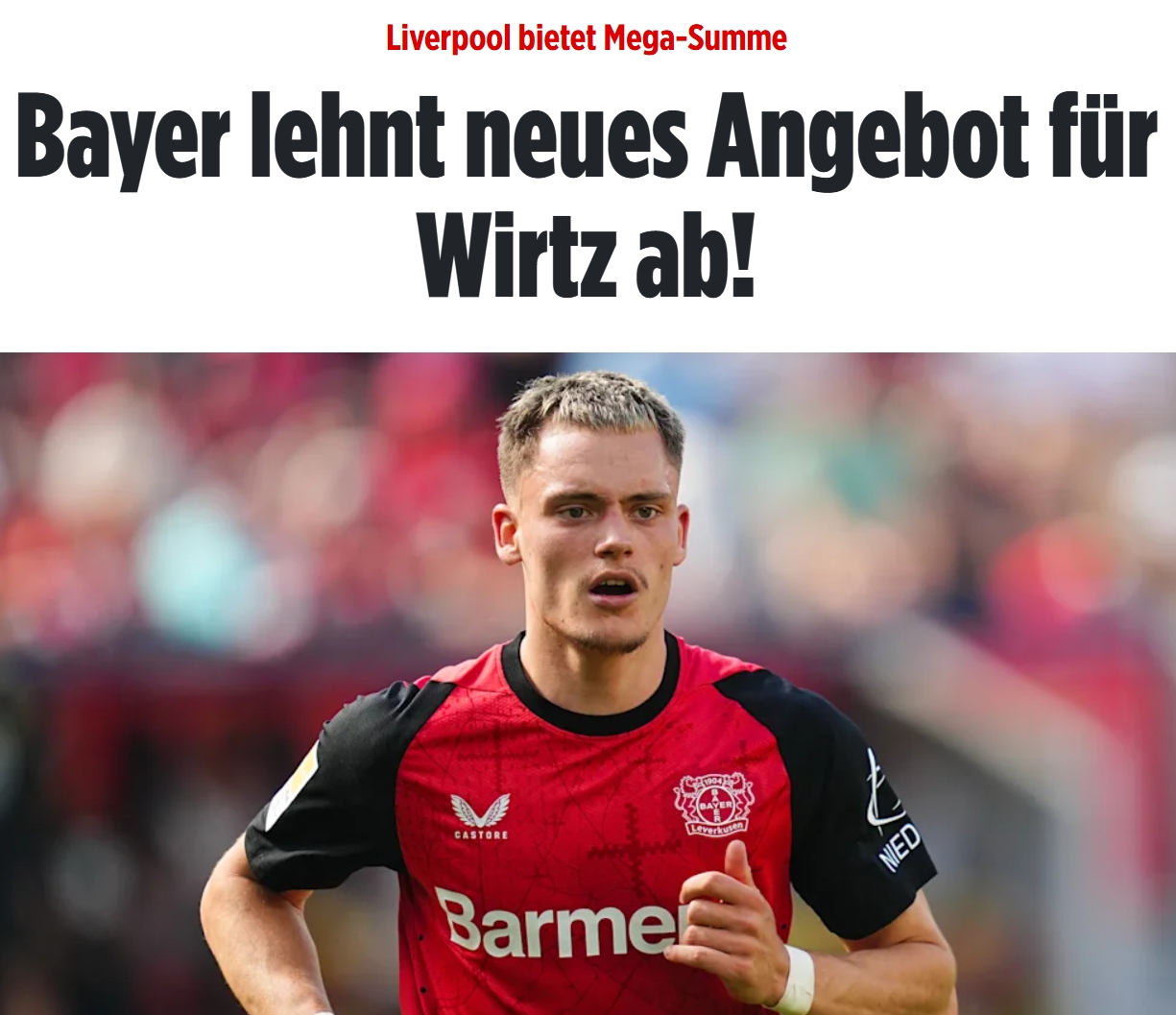 圖片報確認：藥廠拒絕利物浦對維爾茨約1.3億歐報價，仍要1.5億歐