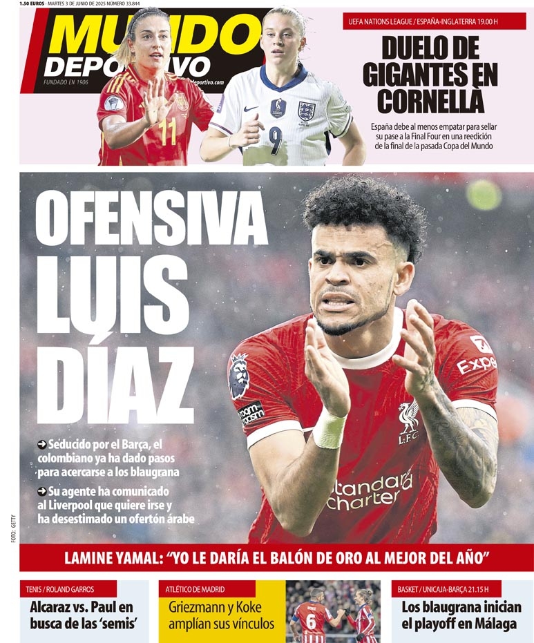 上樹？世體：迪亞斯為加盟巴薩已開始行動，告知利物浦想離隊