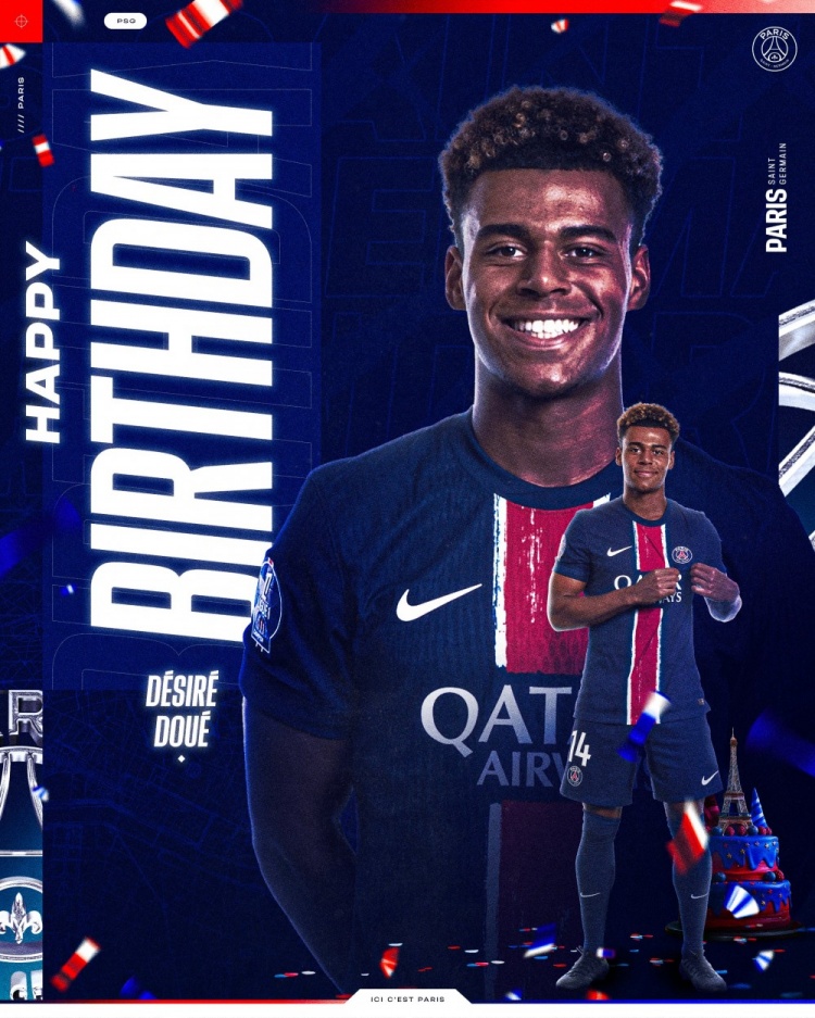 巴黎社媒祝杜埃生日快樂(lè)：20歲，沒(méi)有什么不可能??????