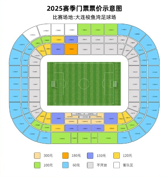 大連英博vs梅州客家票務(wù)公告：明天14點開票，票價60元-300元