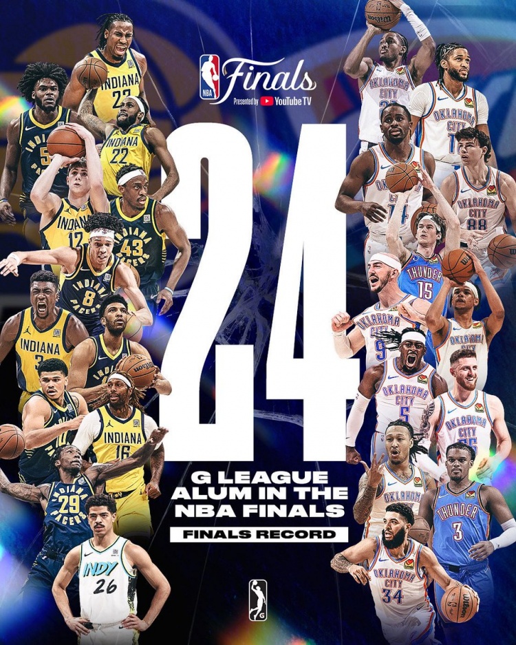 雷霆與步行者共24人曾在G聯(lián)盟打球創(chuàng)紀(jì)錄 其中3人拿過G聯(lián)盟FMVP！