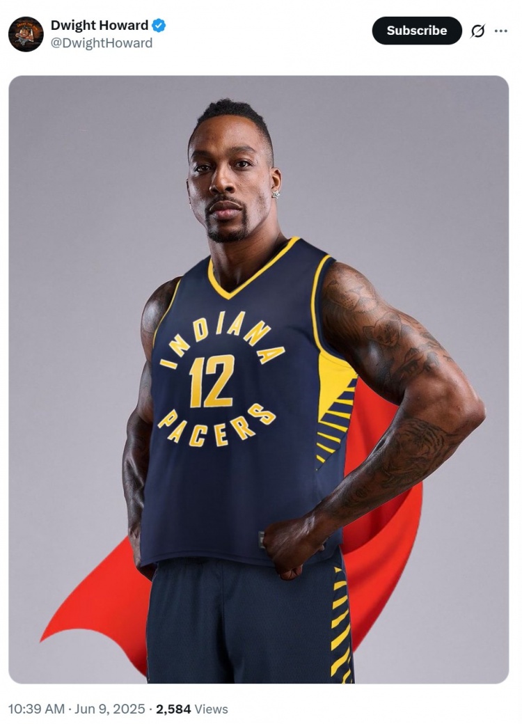 我又來(lái)了！霍華德曬自己身穿步行者球衣的P圖自薦