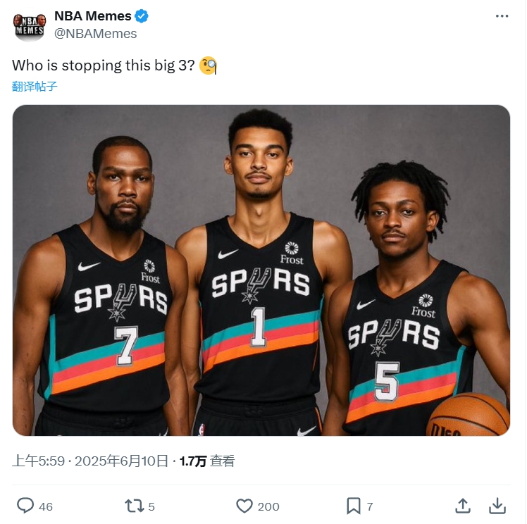 ??美媒暢想：誰能阻擋杜蘭特+文班+福克斯的三巨頭？！