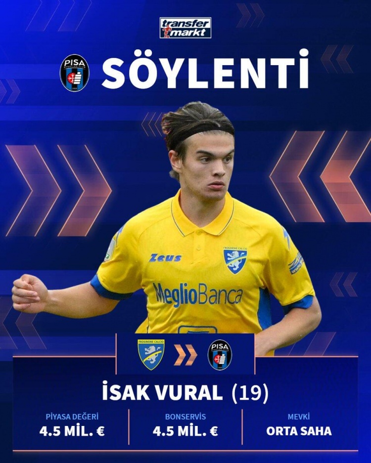 羅馬諾：土耳其新星武拉爾400萬(wàn)歐轉(zhuǎn)會(huì)比薩，已完成體檢&4年合同