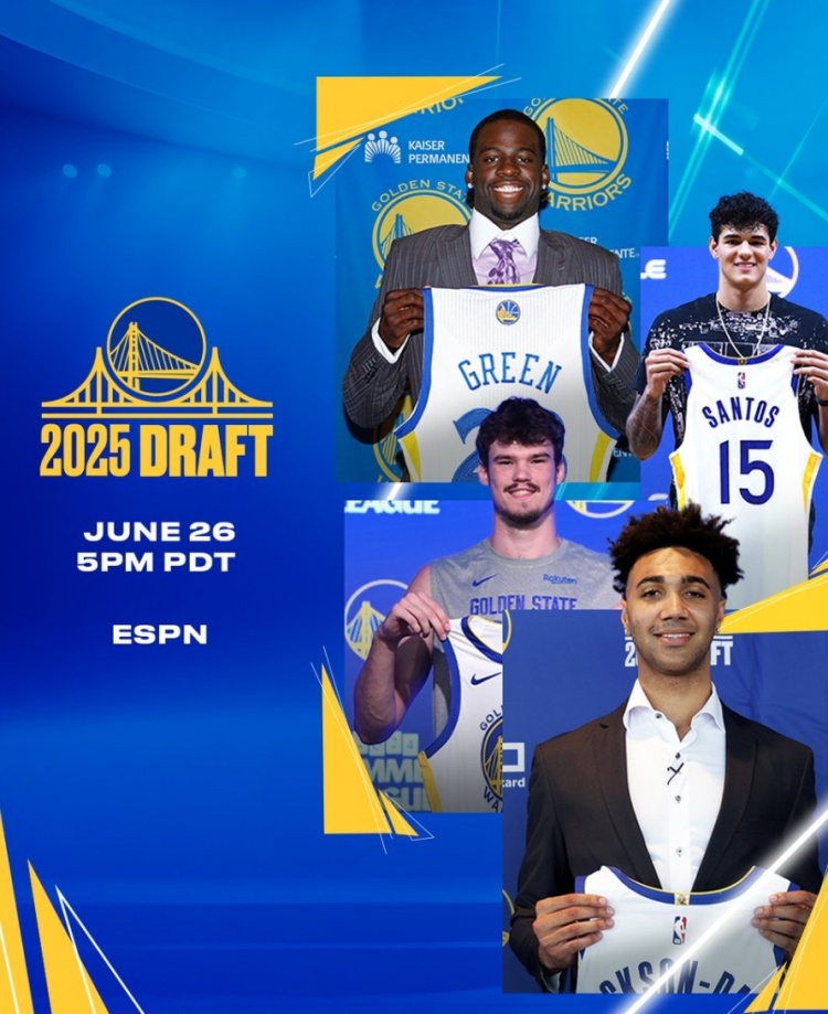 手握41號簽！勇士官推曬自選次輪秀：追夢、桑托斯、TJD、波斯特