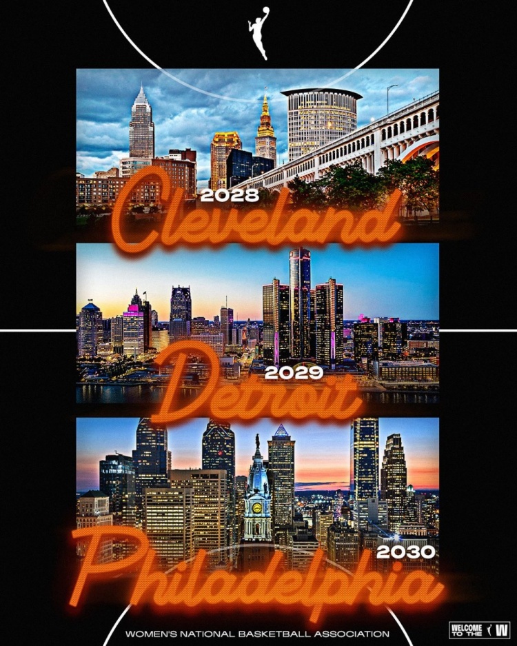 WNBA將擴(kuò)軍至18隊 克利夫蘭、底特律和費城2028年開始依次加入