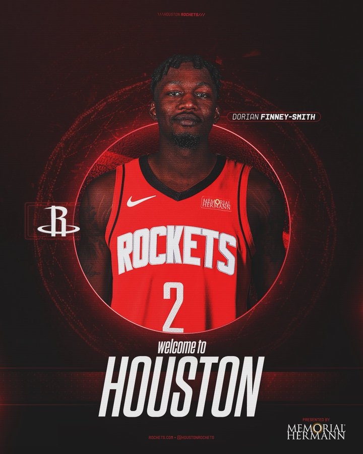 4年5300萬！官方：芬尼-史密斯正式加盟火箭 將穿2號球衣