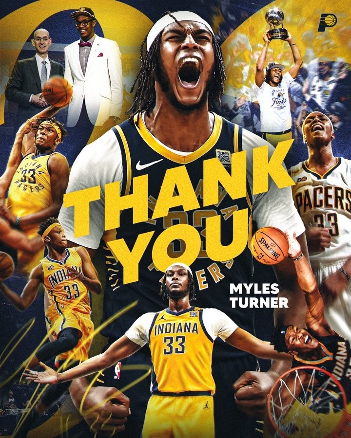 步行者官方告別特納：十年藍(lán)金生涯 感謝場(chǎng)上場(chǎng)下留下的所有回憶