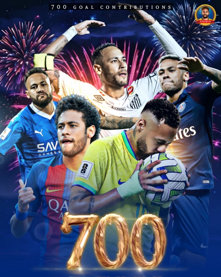 里程碑！33歲內(nèi)馬爾目前生涯443球257助，732場造700球！