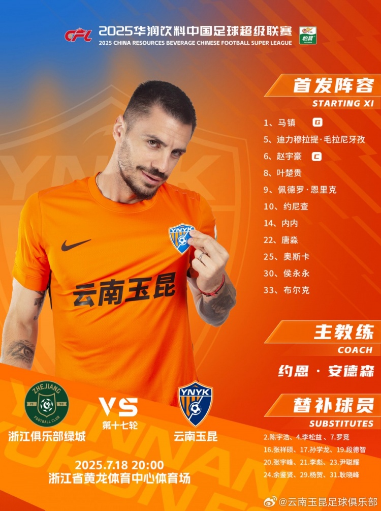 云南玉昆首發(fā)陣容