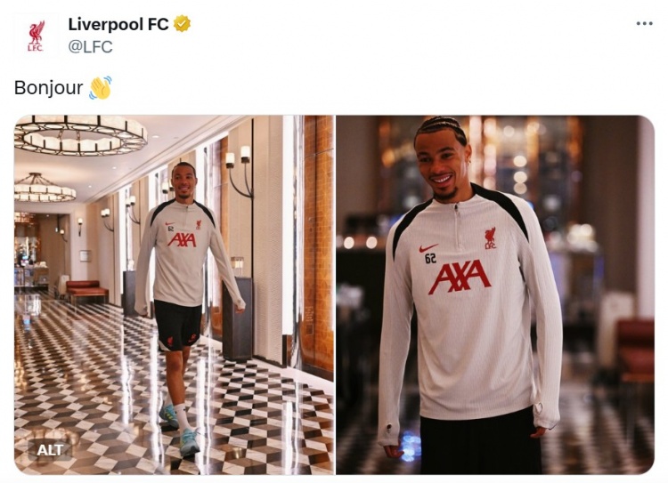 他來(lái)了！利物浦官方曬照，新援埃基蒂克已與球隊(duì)會(huì)合