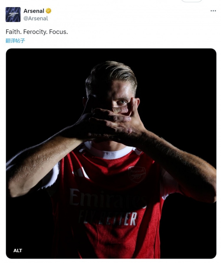 鋒線悍將！阿森納曬新援約克雷斯照片：信念、兇猛、專注