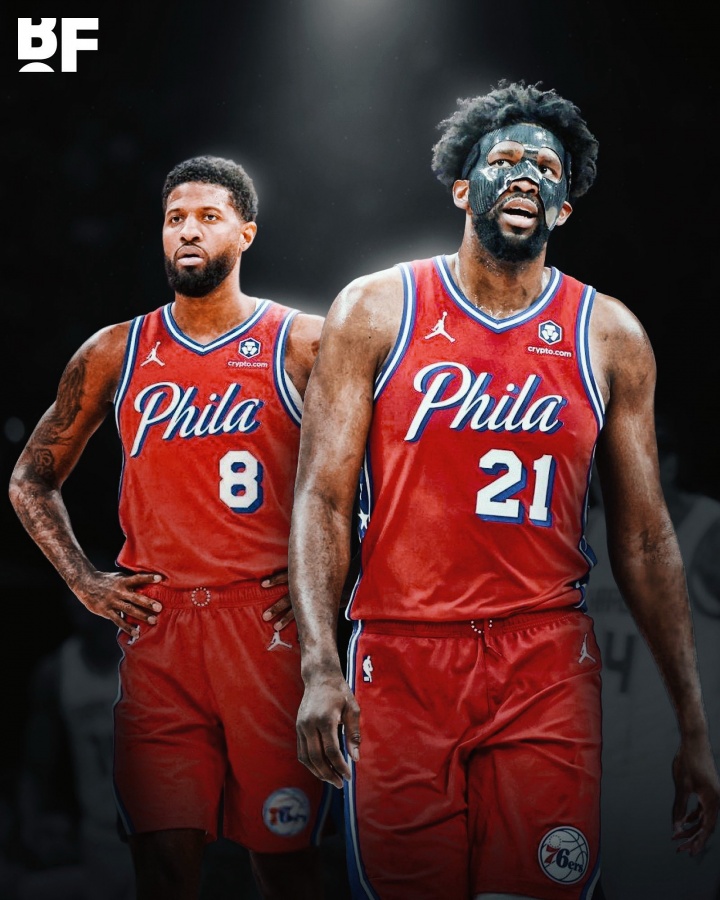 過(guò)程停擺！本賽季喬治&恩比德共缺席104場(chǎng)薪資1億 下賽季1.07億！