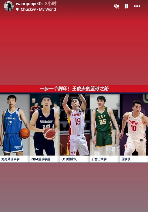 下一步會(huì)是？王俊杰曬自己的籃球路：從海亮外語(yǔ)中學(xué)到國(guó)家隊(duì)首發(fā)