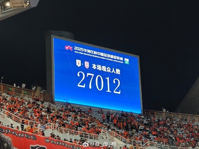 博主：泰山主場(chǎng)對(duì)陣亞泰，現(xiàn)場(chǎng)觀眾人數(shù)27012人