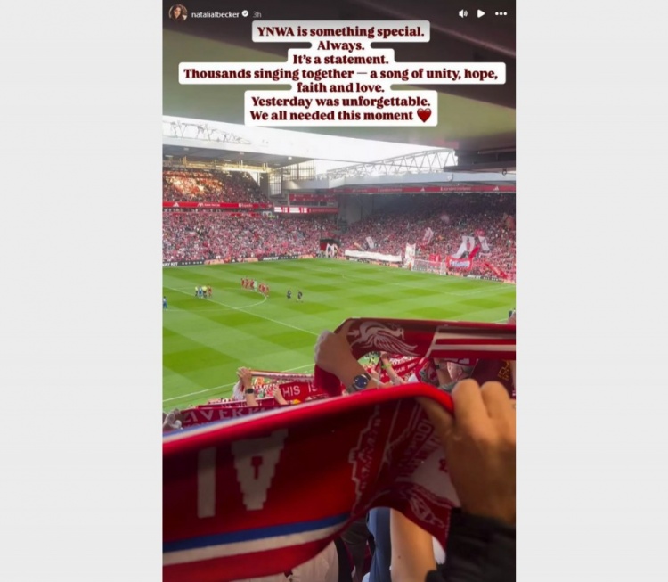 阿利森妻子社媒贊利物浦球迷致敬若塔兄弟：多么令人自豪的地方！