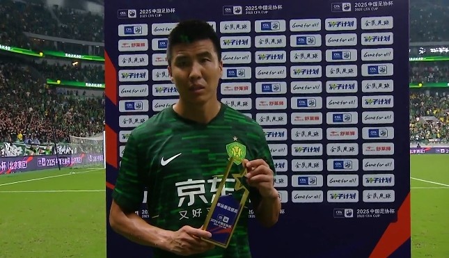 官方：王剛當(dāng)選為國安7-0玉昆全場最佳球員，他打入一球