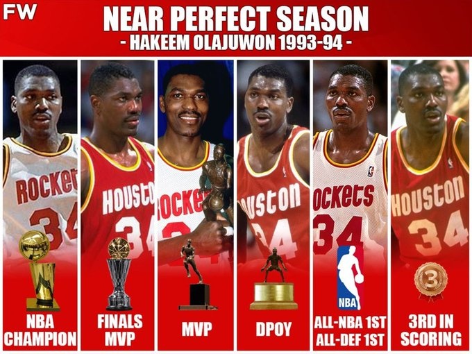 歷史單季最強(qiáng)表現(xiàn)？美媒曬大夢(mèng)93-94賽季各種斬獲：FMVP&MVP&DPOY