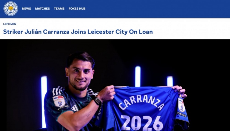 官方：阿根廷前鋒卡蘭薩從費耶諾德租借到萊斯特城，為期一個賽季