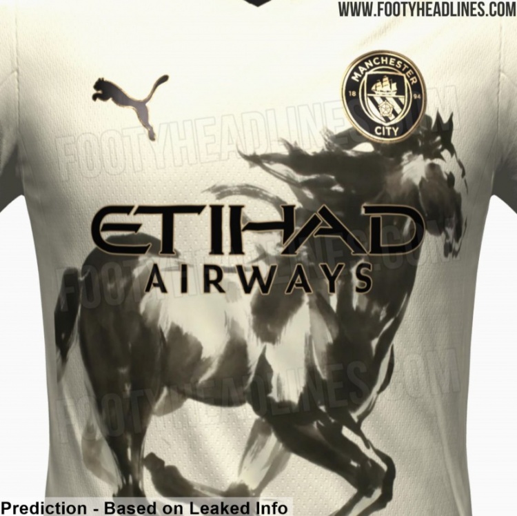 外媒：曼城將推出馬年特別版球衣，設(shè)計(jì)靈感源自中國(guó)傳統(tǒng)水墨畫