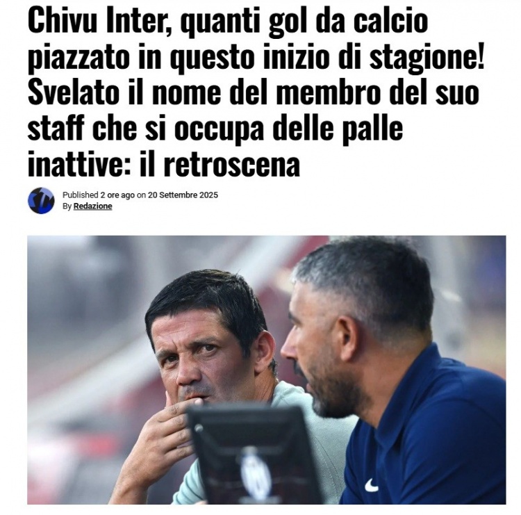 意媒：定位球進(jìn)攻依然是國米的重要武器，助教帕隆博負(fù)責(zé)相關(guān)訓(xùn)練