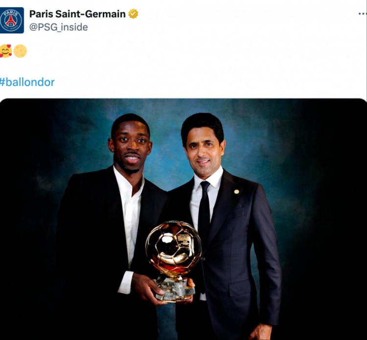 法媒：納賽爾應(yīng)登貝萊之邀參加了金球頒獎(jiǎng)禮，而沒(méi)有隨隊(duì)去馬賽