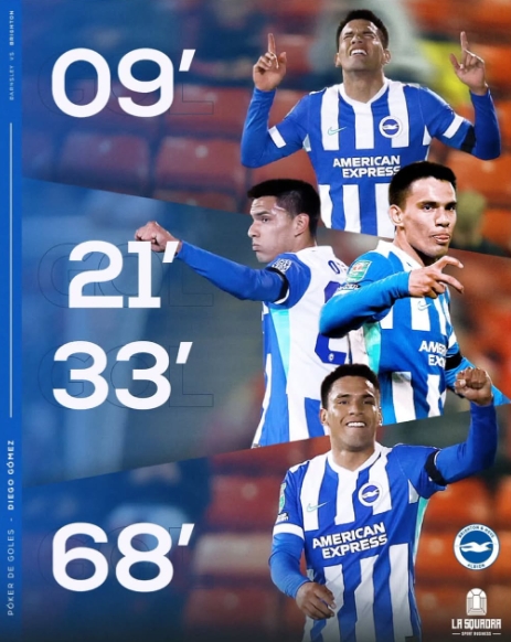 邁阿密出品！迭戈-戈麥斯聯(lián)賽杯68分鐘大四喜，踢英冠英甲2場(chǎng)5球