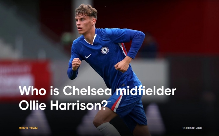 藍(lán)軍官網(wǎng)介紹18歲球員哈里森：傳控型中場(chǎng)，在U17、U18擔(dān)任隊(duì)長(zhǎng)