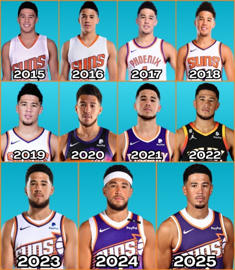 2015-2025歷年媒體日照片！布克眼中的光芒在逐漸褪去