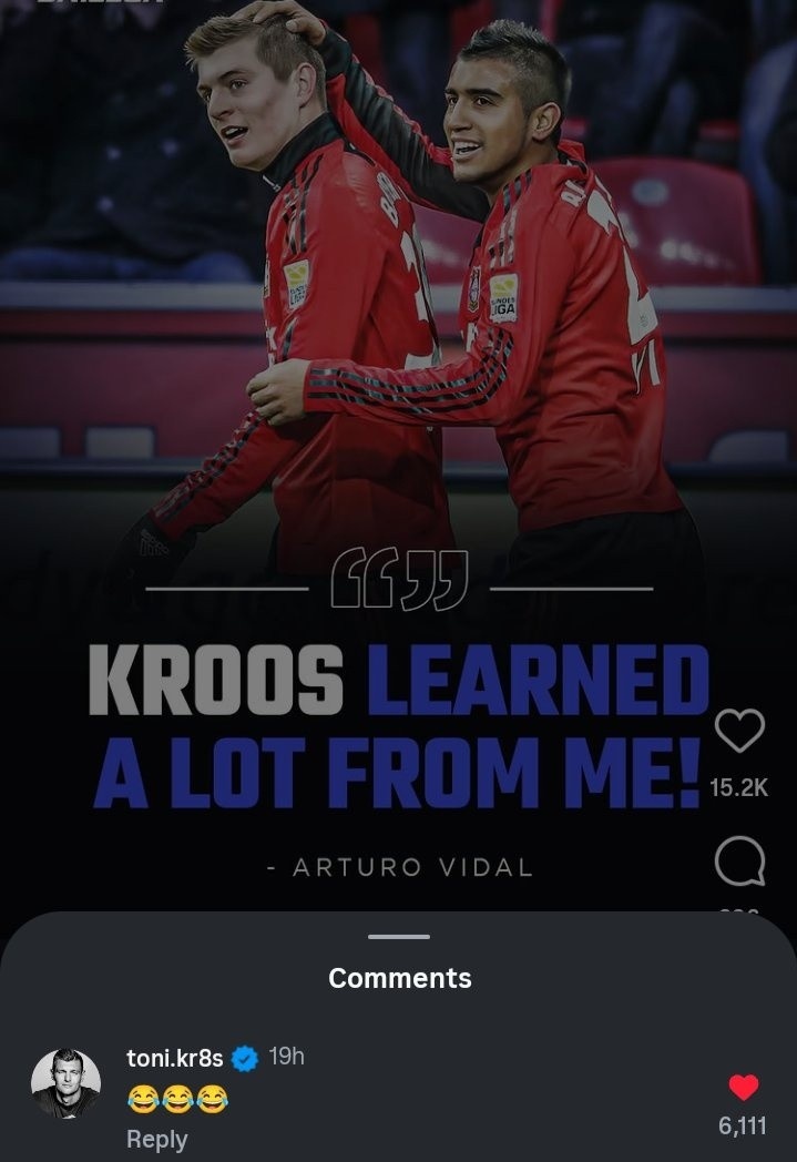 比達爾自曝曾教青年時的克羅斯踢球，后者本人回應(yīng)：??????