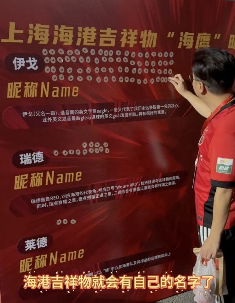 伊戈、瑞德還是萊德？海港俱樂部公布吉祥物三個名稱候選