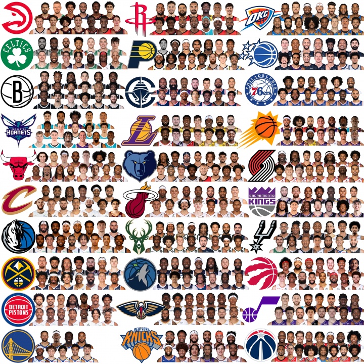 勇士亮了！NBA30隊最新完整陣容大圖來了！看看你的主隊！