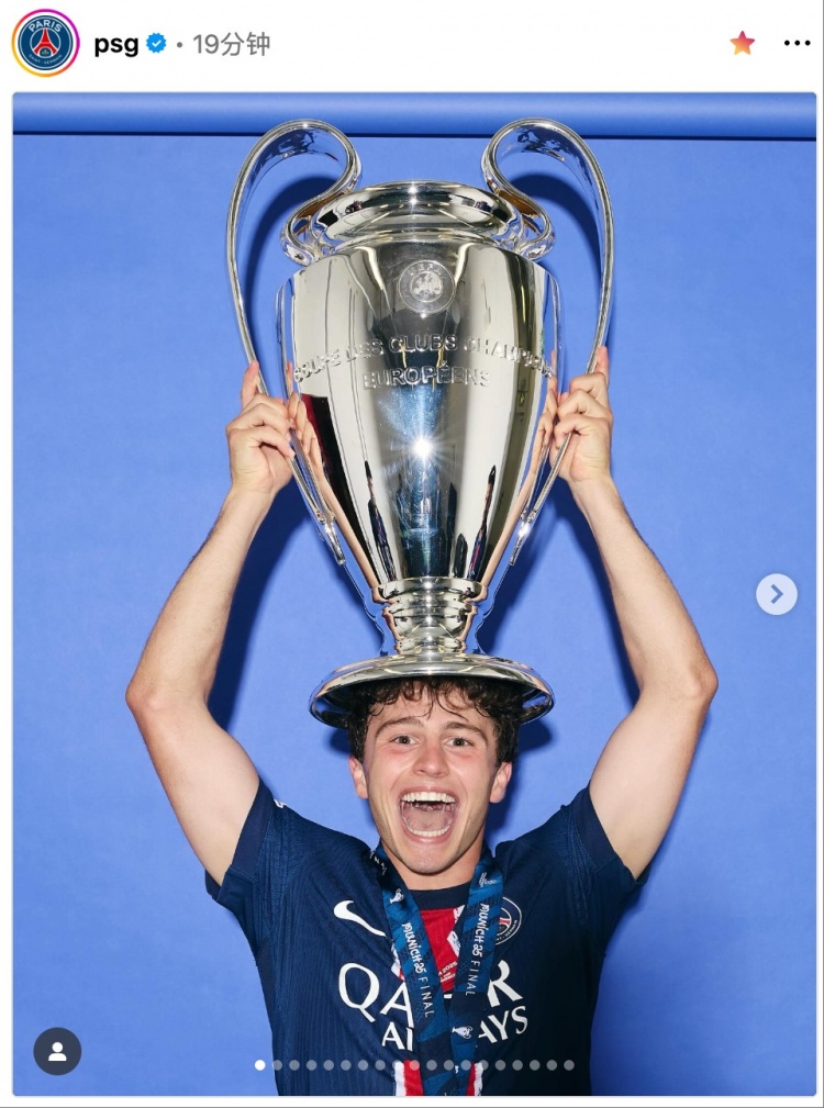 巴黎社媒祝內(nèi)維斯21歲生日快樂(lè)??，球員在今年金球評(píng)選中排名19