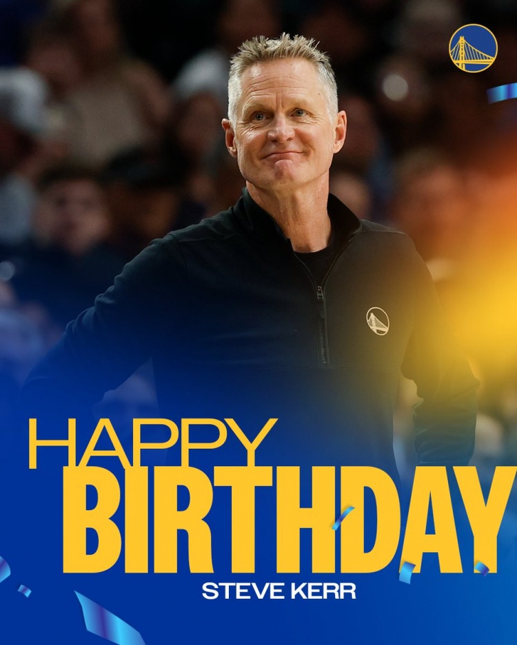 帶領(lǐng)金州奪得4冠！勇士官推：球迷們 一起祝科爾教練60歲生日快樂