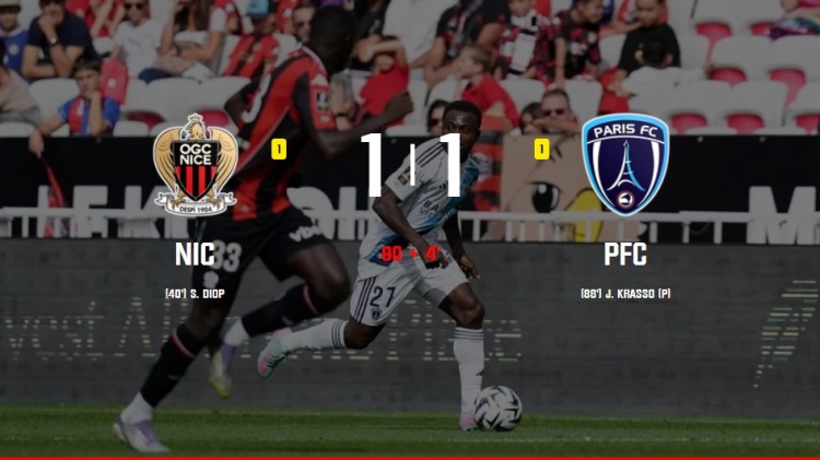 尼斯南看臺球迷高唱歧視性歌曲，對陣巴黎FC的比賽暫時中斷