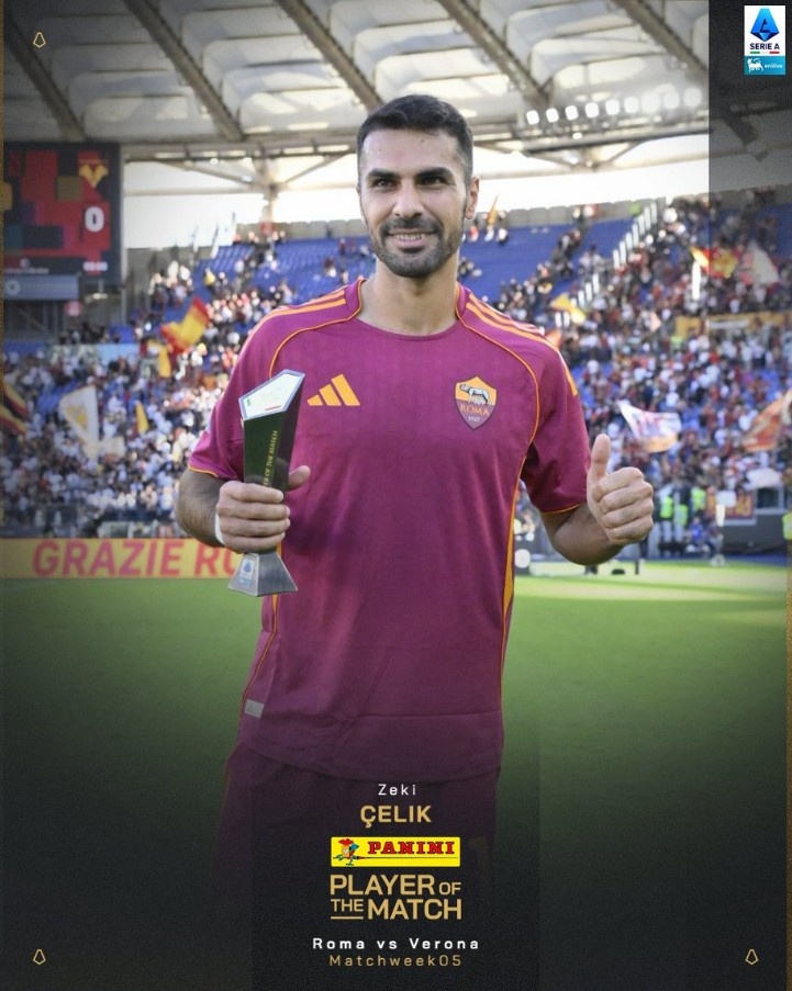 切利克：我很高興首次獲得全場(chǎng)最佳球員，羅馬希望贏得所有比賽