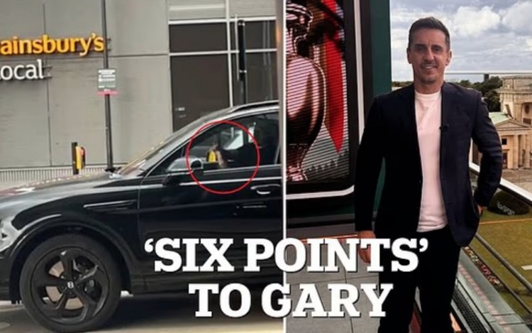 郵報(bào)：內(nèi)維爾被拍到開(kāi)賓利時(shí)玩手機(jī)，或被罰200鎊扣6分