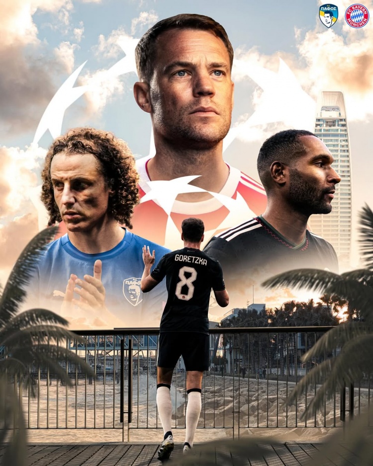 拜仁發(fā)布對帕福斯海報：諾伊爾、格雷茨卡、塔、大衛(wèi)-路易斯出鏡