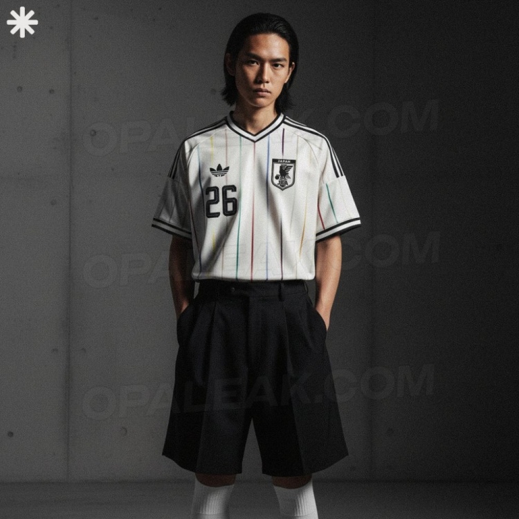 阿迪達斯出品！日本國家隊2026世界杯客場球衣諜照：袖口純黑設(shè)計