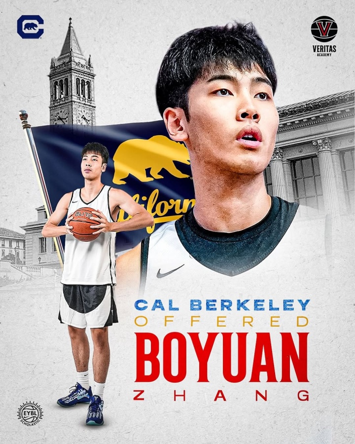 第3個了！旅美新星張博源收到NCAA加州大學(xué)伯克利分校的offer