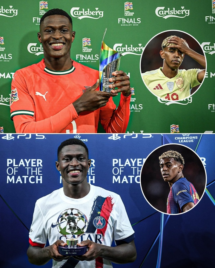 世一左？門德斯歐國聯(lián)歐冠對位亞馬爾，先后拿下全場最佳球員